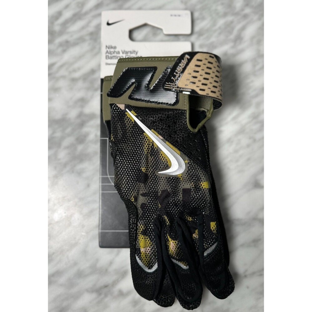 Nike Alpha Varsity Batting Gloves Adult Medium Arm Forces Day Camo/Brown NEW